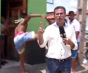 Repórter da MN é agredido com uma ‘voadora’ durante gravação. Assista!