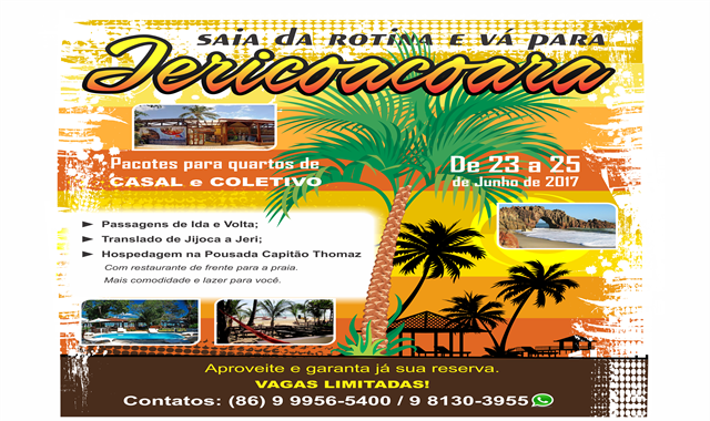 Excursão em junho a paradisíaca Jericoacoara