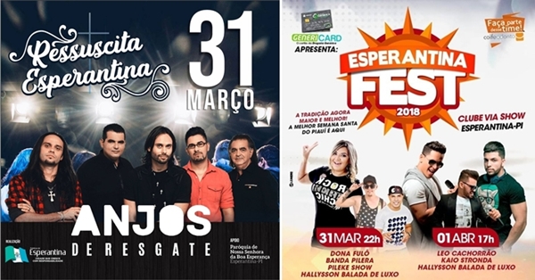 Dois grandes eventos HOJE em Esperantina