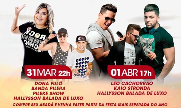 Mudança de atração no primeiro dia do ESPERANTINA FEST