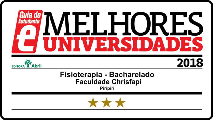 Curso de Fisioterapia da CHRISFAPI é destaque no Guia do Estudante pelo 2º ano consecutivo