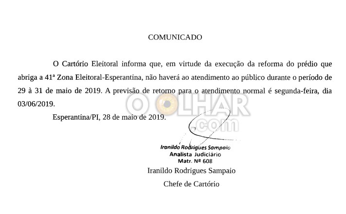 COMUNICADO