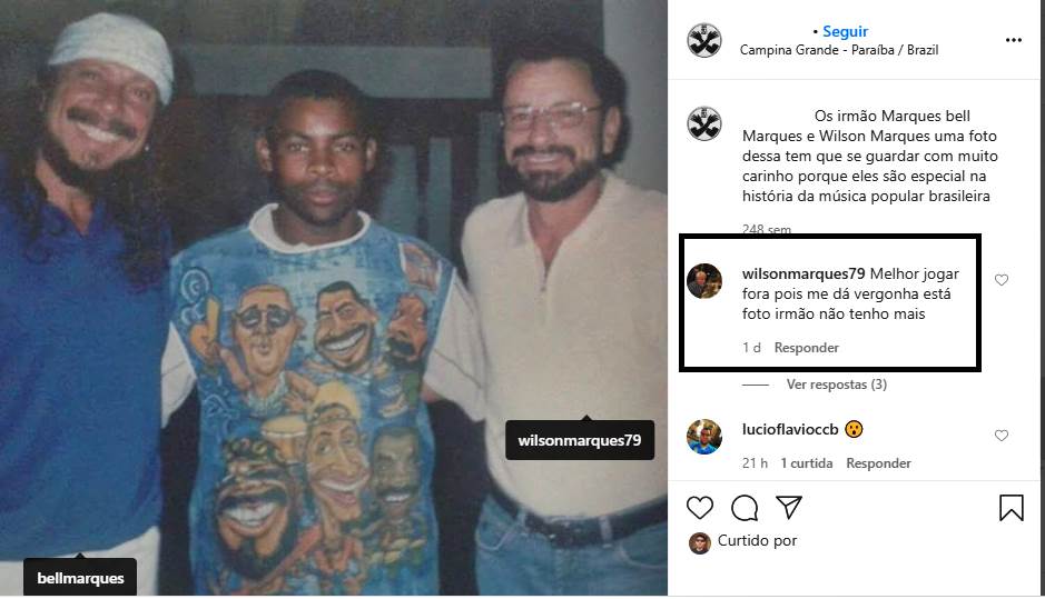 Ao ver foto com o irmão Bell, Wilson Marques ataca: ‘Melhor jogar fora pois me dá vergonha’