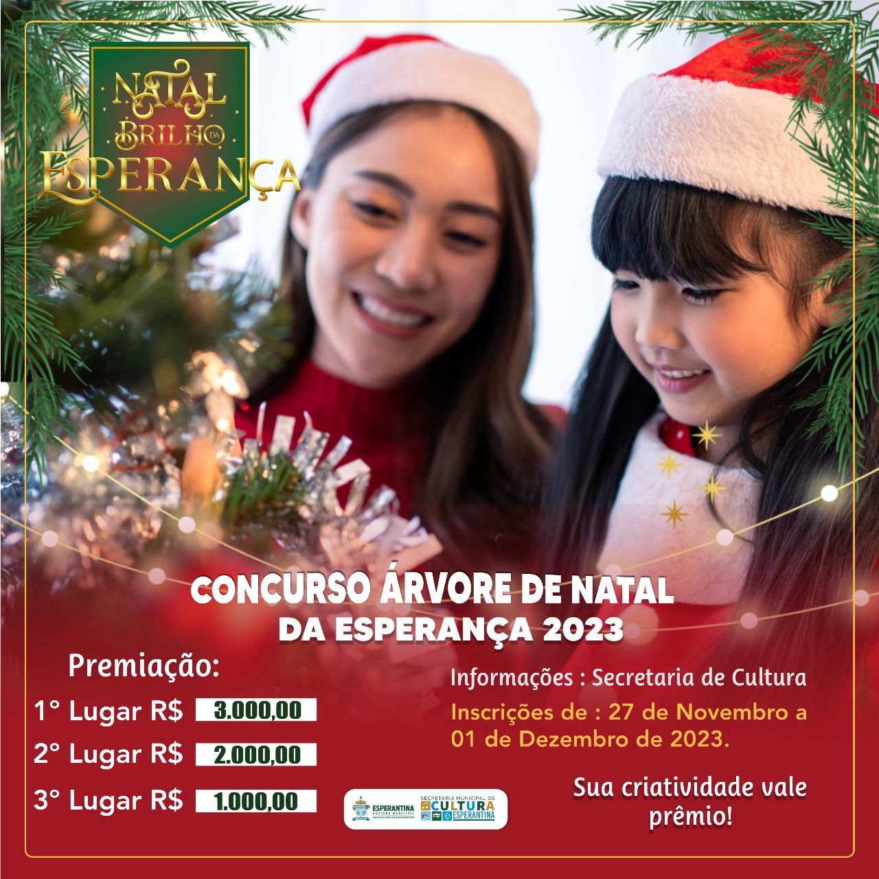 Prefeitura de Esperantina lança concurso “Árvore de Natal da Esperança 2023”
