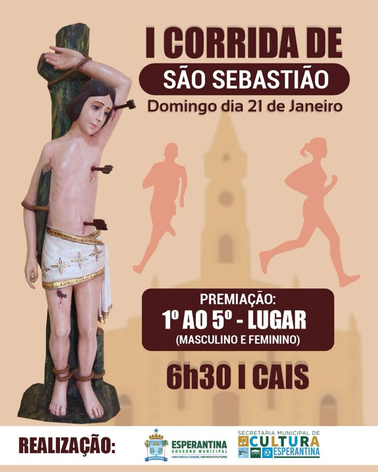 Prefeitura de Esperantina realizará I Corrida de São Sebastião