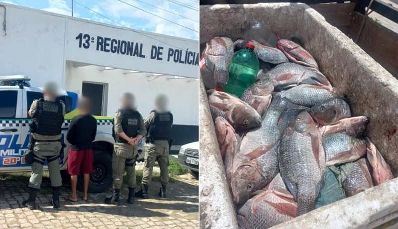 preso com pescados