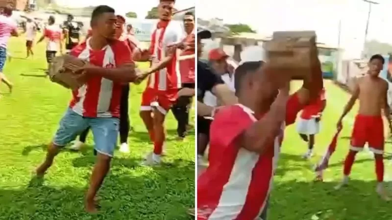 Árbitro leva pedrada na cabeça após partida de futebol
