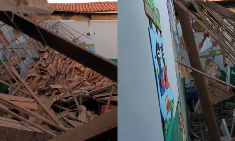 Teto de escola municipal desaba no município de Piripiri