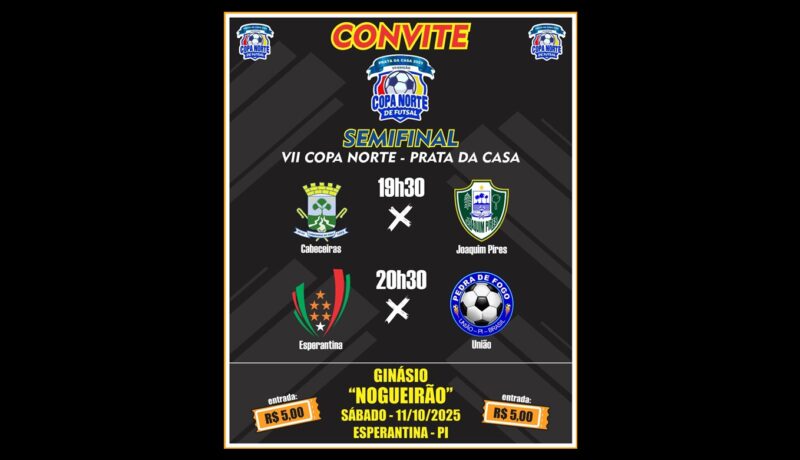 Semifinais da VII Copa Norte de Futsal Prata da Casa 2025 acontece neste sábado