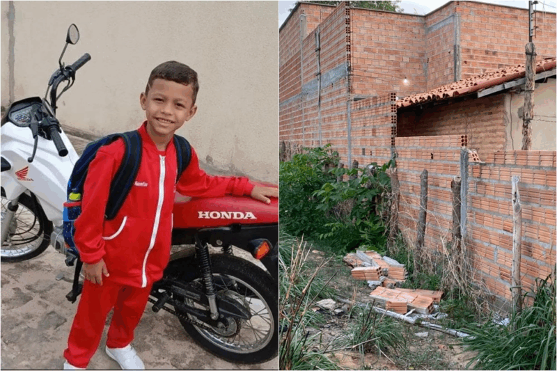 Garoto de 7 anos morre após ser atingido por muro que desabou em cidade do Piauí
